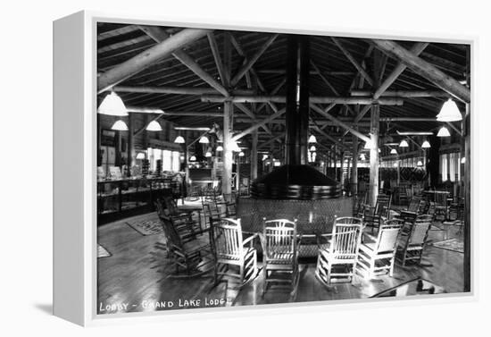 Grand Lake, Colorado - Interior Lobby of Grand Lake Lodge-Lantern Press-Framed Stretched Canvas