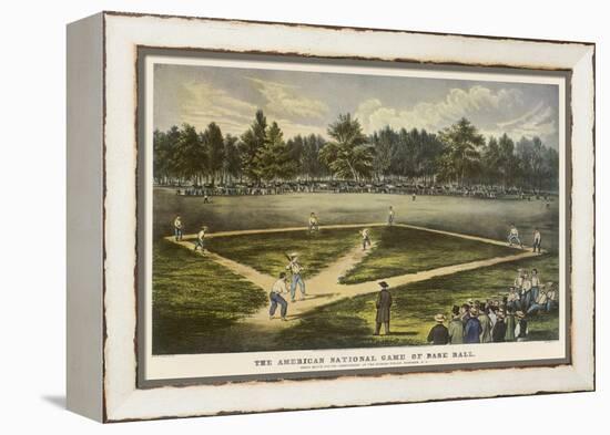 Grand Match for the Championship at the Elysian Fields Hoboken New Jersey-Currier & Ives-Framed Premier Image Canvas