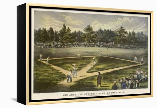 Grand Match for the Championship at the Elysian Fields Hoboken New Jersey-Currier & Ives-Framed Premier Image Canvas