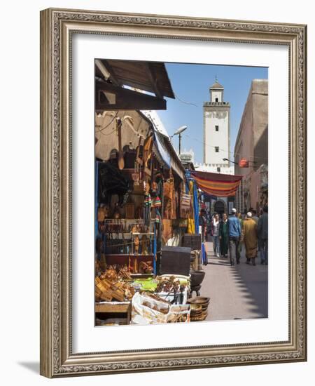 Grand Mosque and Street Scene in the Medina, Essaouira, Morocco, North Africa, Africa-Charles Bowman-Framed Photographic Print