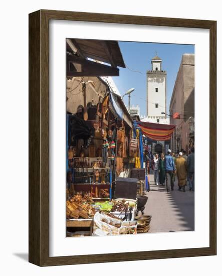 Grand Mosque and Street Scene in the Medina, Essaouira, Morocco, North Africa, Africa-Charles Bowman-Framed Photographic Print