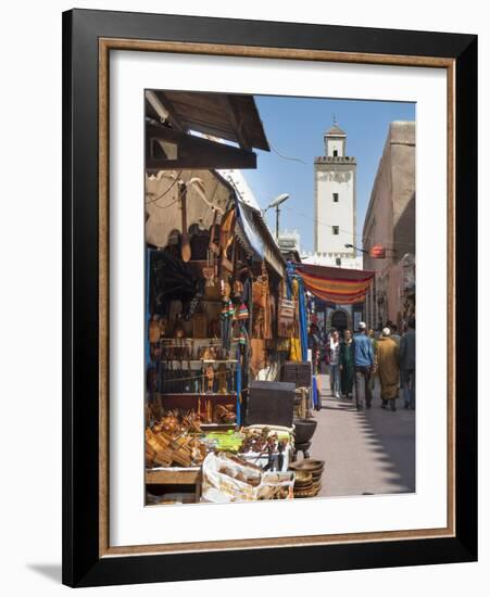 Grand Mosque and Street Scene in the Medina, Essaouira, Morocco, North Africa, Africa-Charles Bowman-Framed Photographic Print