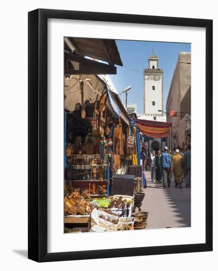 Grand Mosque and Street Scene in the Medina, Essaouira, Morocco, North Africa, Africa-Charles Bowman-Framed Photographic Print