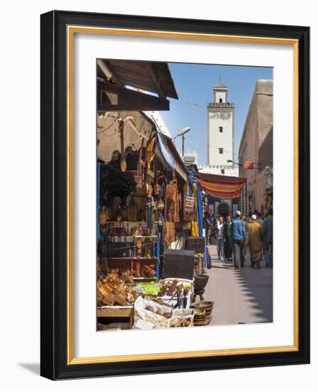 Grand Mosque and Street Scene in the Medina, Essaouira, Morocco, North Africa, Africa-Charles Bowman-Framed Photographic Print