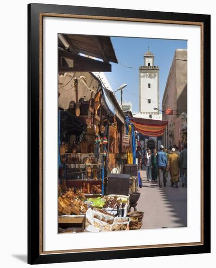 Grand Mosque and Street Scene in the Medina, Essaouira, Morocco, North Africa, Africa-Charles Bowman-Framed Photographic Print