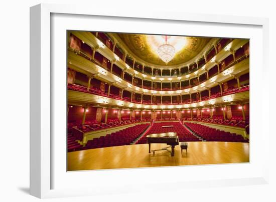 "Grand Old Lady of Broad Street," a 1857 built Opera stage with Grand Piano at the Opera Company...-null-Framed Photographic Print