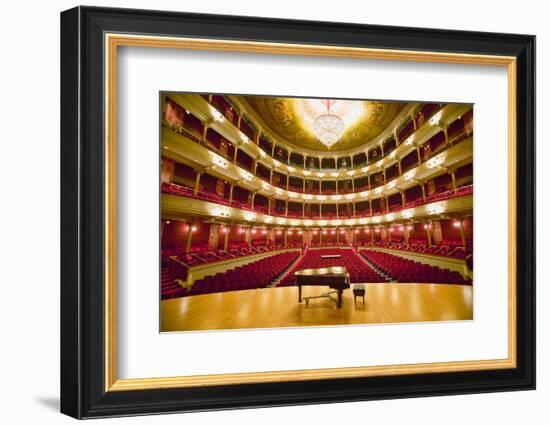 "Grand Old Lady of Broad Street," a 1857 built Opera stage with Grand Piano at the Opera Company...-null-Framed Photographic Print