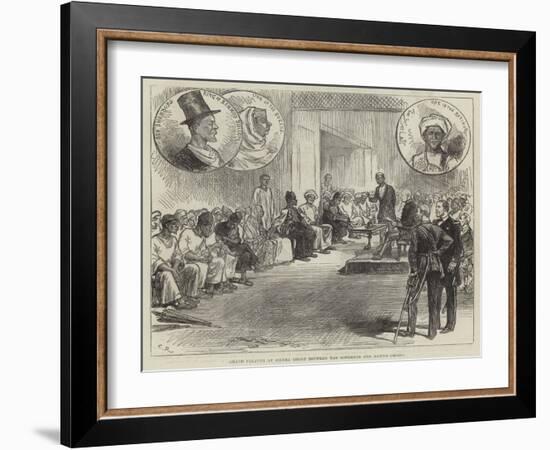 Grand Palaver at Sierra Leone Between the Governor and Native Chiefs-Charles Robinson-Framed Giclee Print