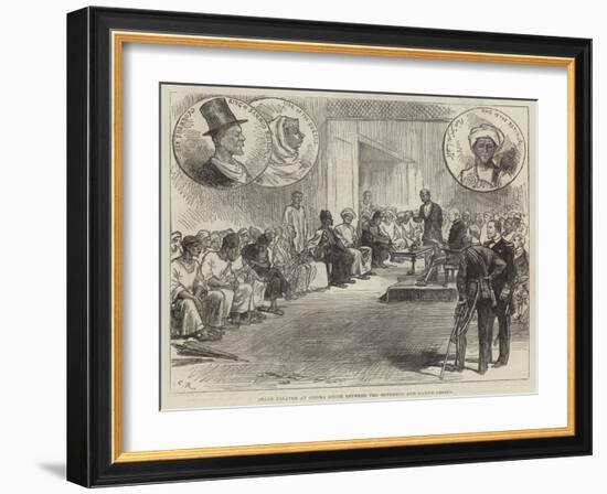 Grand Palaver at Sierra Leone Between the Governor and Native Chiefs-Charles Robinson-Framed Giclee Print