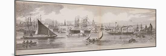 Grand Panorama of London, from the River Thames Looking Towards Shadwell, East India Docks and…-null-Mounted Giclee Print