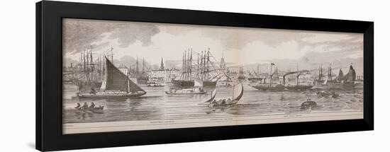 Grand Panorama of London, from the River Thames Looking Towards Shadwell, East India Docks and…-null-Framed Giclee Print