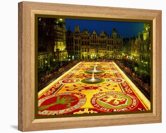 Grand Place, Floral Carpet, Brussels, Belgium-Steve Vidler-Framed Premier Image Canvas