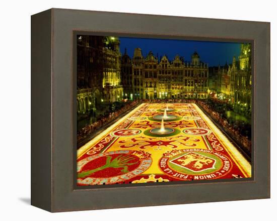 Grand Place, Floral Carpet, Brussels, Belgium-Steve Vidler-Framed Premier Image Canvas
