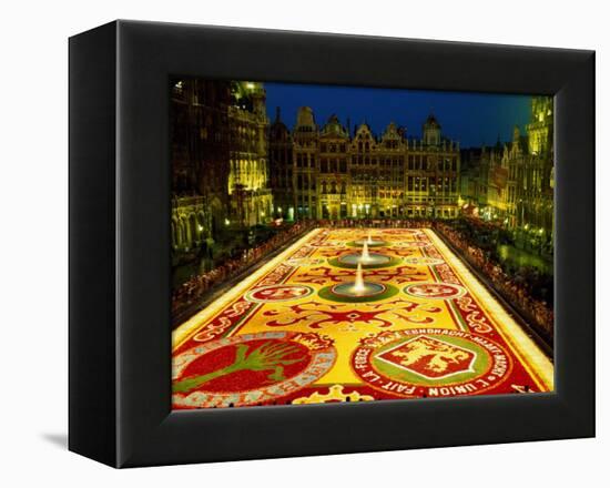 Grand Place, Floral Carpet, Brussels, Belgium-Steve Vidler-Framed Premier Image Canvas