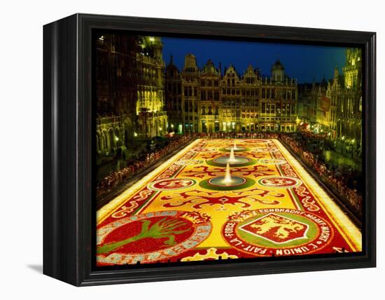 Grand Place, Floral Carpet, Brussels, Belgium-Steve Vidler-Framed Premier Image Canvas