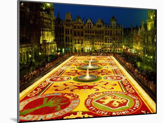 Grand Place, Floral Carpet, Brussels, Belgium-Steve Vidler-Mounted Photographic Print