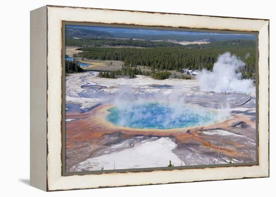 Grand Prismatic Geyser, Midway Geyser Basin, Yellowstone NP, WYoming-Howie Garber-Framed Premier Image Canvas