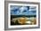 Grand Prismatic Pool at Yellowstone National Park with Blue Sky and Puffy Clouds-eric1513-Framed Photographic Print