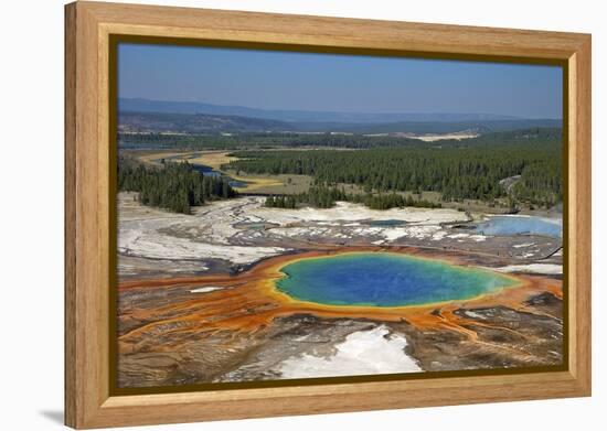 Grand Prismatic Spring, Midway Geyser Basin, Yellowstone Nat'l Park, UNESCO Site, Wyoming, USA-Peter Barritt-Framed Premier Image Canvas