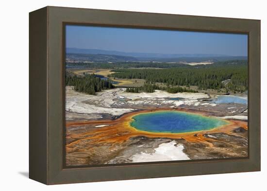 Grand Prismatic Spring, Midway Geyser Basin, Yellowstone Nat'l Park, UNESCO Site, Wyoming, USA-Peter Barritt-Framed Premier Image Canvas