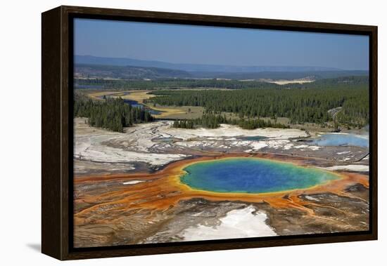 Grand Prismatic Spring, Midway Geyser Basin, Yellowstone Nat'l Park, UNESCO Site, Wyoming, USA-Peter Barritt-Framed Premier Image Canvas
