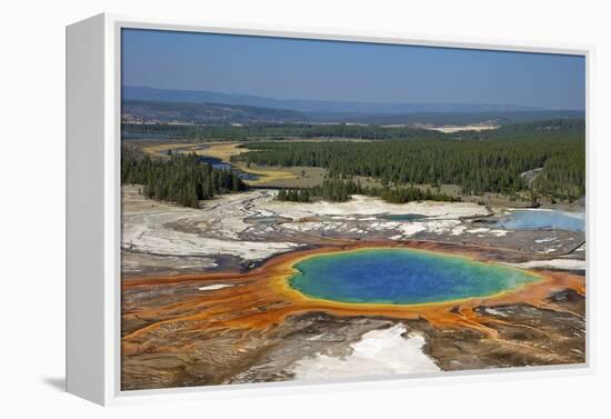 Grand Prismatic Spring, Midway Geyser Basin, Yellowstone Nat'l Park, UNESCO Site, Wyoming, USA-Peter Barritt-Framed Premier Image Canvas