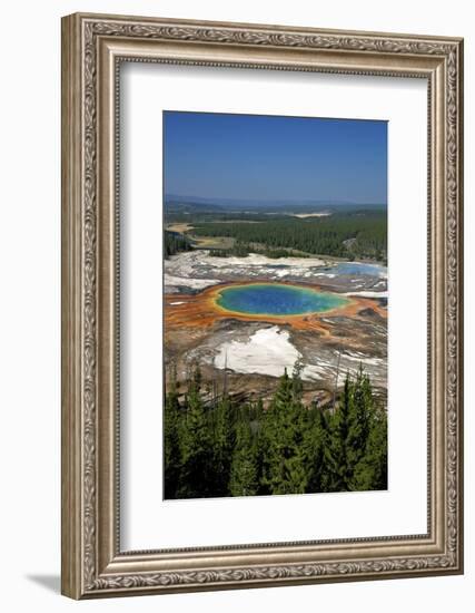 Grand Prismatic Spring, Midway Geyser Basin, Yellowstone Nat'l Park, UNESCO Site, Wyoming, USA-Peter Barritt-Framed Photographic Print