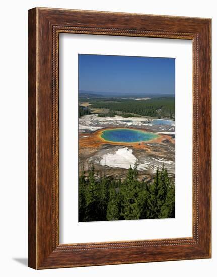 Grand Prismatic Spring, Midway Geyser Basin, Yellowstone Nat'l Park, UNESCO Site, Wyoming, USA-Peter Barritt-Framed Photographic Print