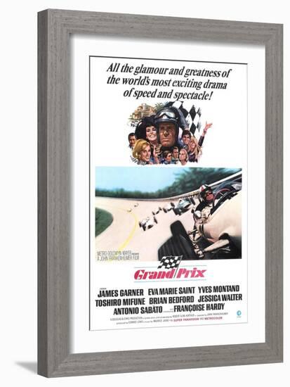 Grand Prix, James Garner, Eva Marie Saint, 1966-null-Framed Premium Giclee Print