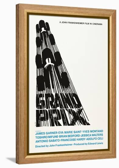 Grand Prix, Poster Art by Saul Bass, 1966-null-Framed Stretched Canvas