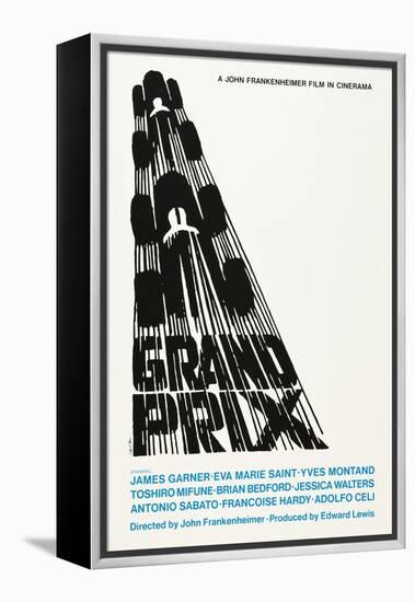 Grand Prix, Poster Art by Saul Bass, 1966-null-Framed Stretched Canvas