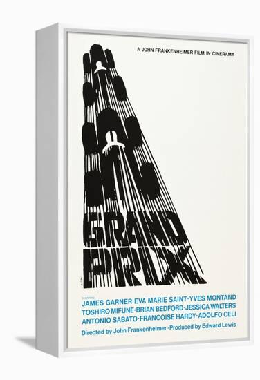 Grand Prix, Poster Art by Saul Bass, 1966-null-Framed Stretched Canvas