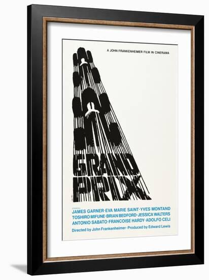 Grand Prix, Poster Art by Saul Bass, 1966-null-Framed Art Print