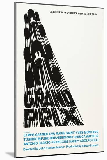 Grand Prix, Poster Art by Saul Bass, 1966-null-Mounted Art Print