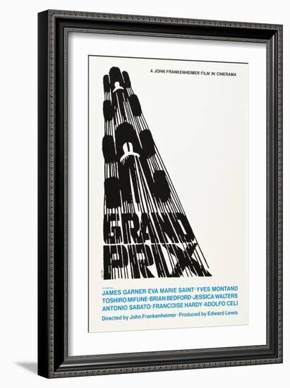 Grand Prix, Poster Art by Saul Bass, 1966-null-Framed Art Print