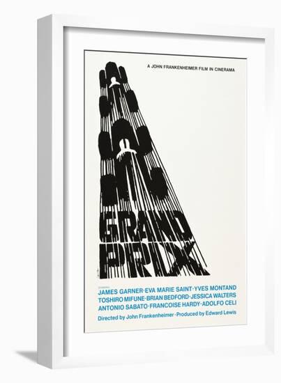Grand Prix, Poster Art by Saul Bass, 1966-null-Framed Premium Giclee Print