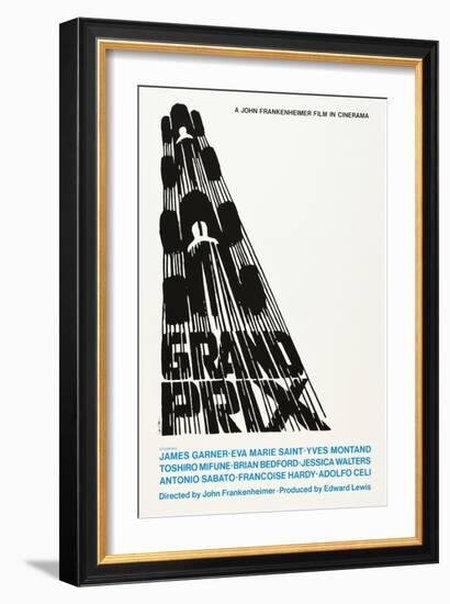 Grand Prix, Poster Art by Saul Bass, 1966-null-Framed Premium Giclee Print