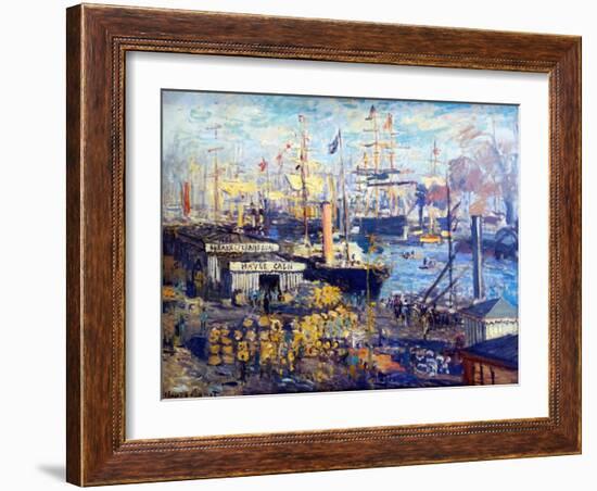 Grand Quay at Le Havre, 1874-Claude Monet-Framed Giclee Print