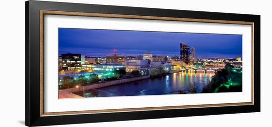 Grand Rapids at dusk, Kent County, Michigan, USA-null-Framed Photographic Print