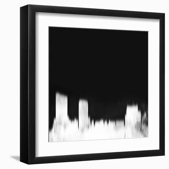 Grand Rapids City Skyline - White-NaxArt-Framed Art Print