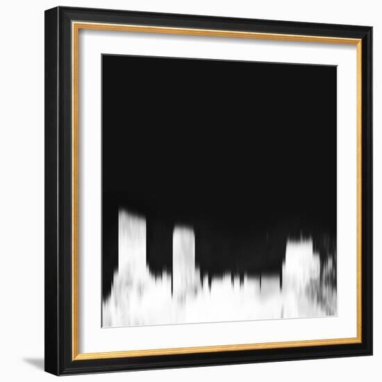 Grand Rapids City Skyline - White-NaxArt-Framed Art Print