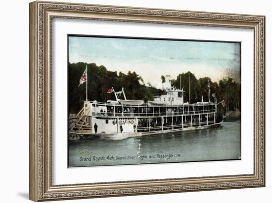 Grand Rapids Michigan, Grand River Freight, Dampfer-null-Framed Giclee Print