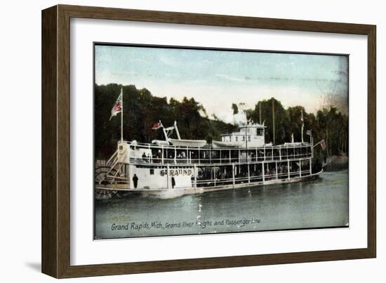 Grand Rapids Michigan, Grand River Freight, Dampfer-null-Framed Giclee Print