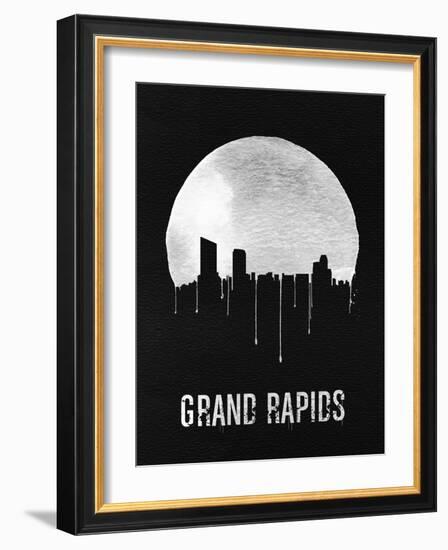 Grand Rapids Skyline Black-null-Framed Art Print