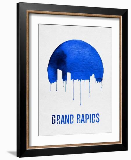 Grand Rapids Skyline Blue-null-Framed Art Print