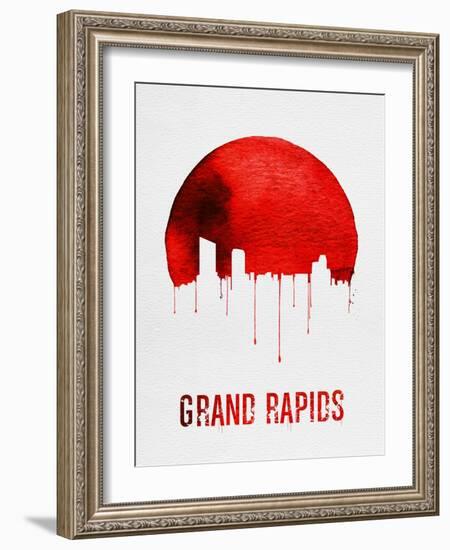 Grand Rapids Skyline Red-null-Framed Art Print