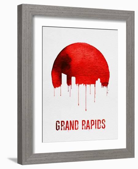 Grand Rapids Skyline Red-null-Framed Art Print