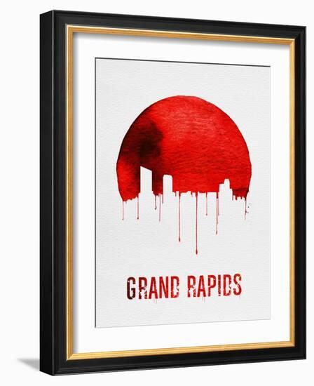 Grand Rapids Skyline Red-null-Framed Art Print