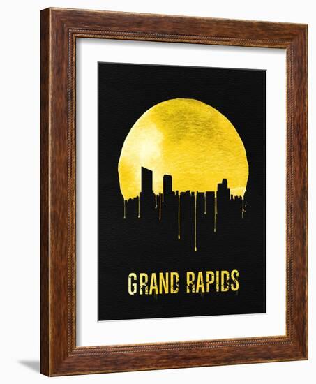 Grand Rapids Skyline Yellow-null-Framed Art Print