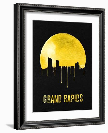 Grand Rapids Skyline Yellow-null-Framed Art Print